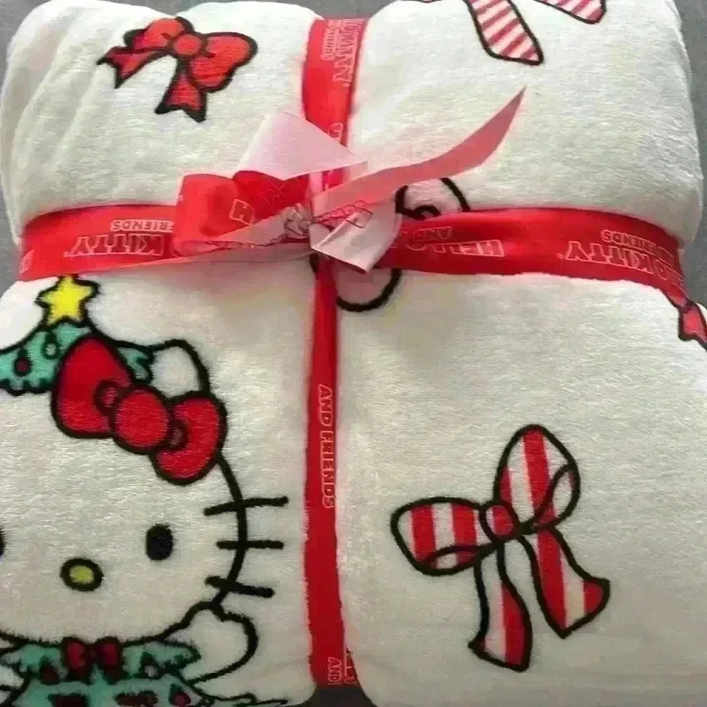 Hello Kitty Christmas Blanket Full / Queen wreaths bows holidays